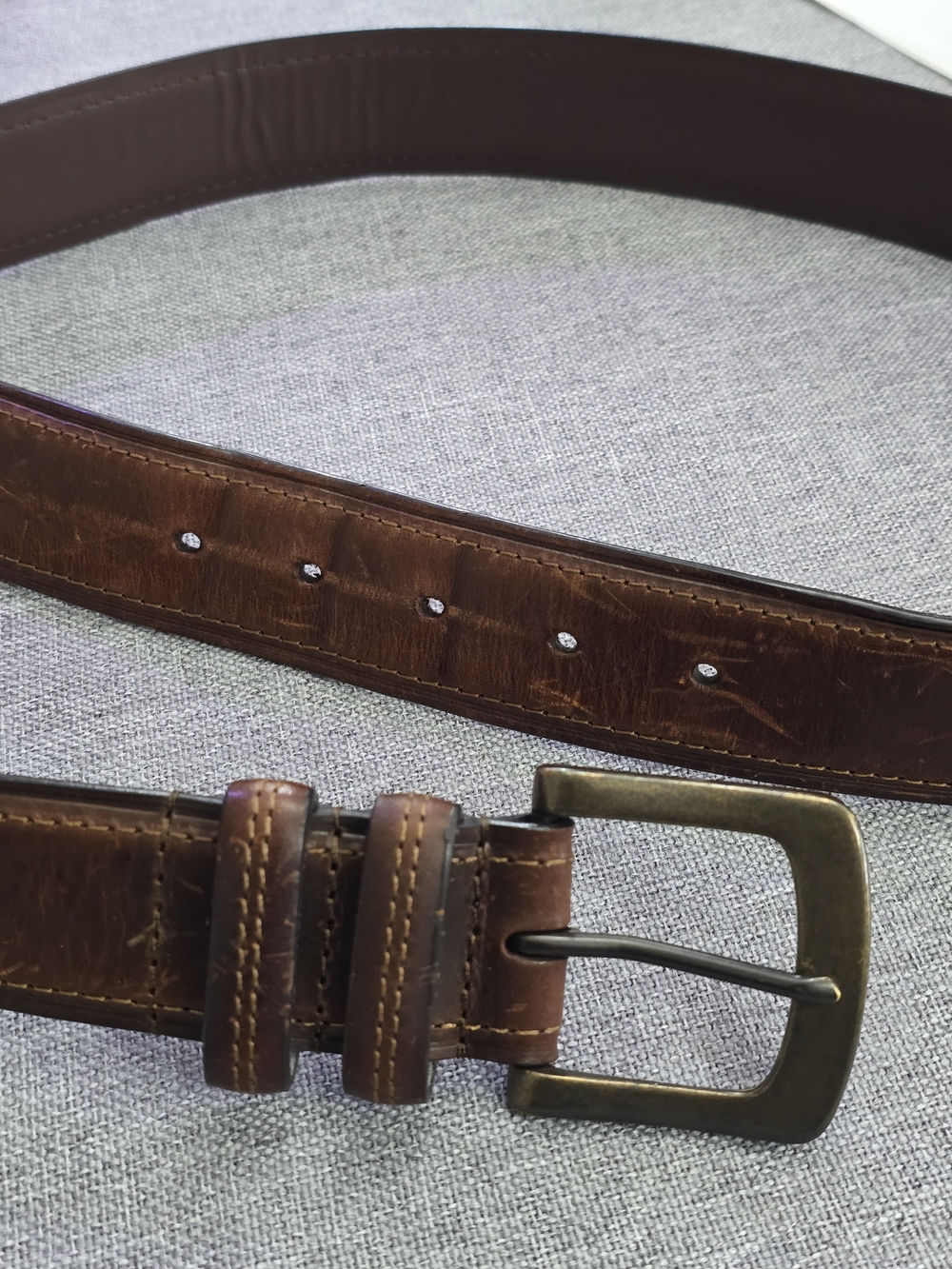 Men's Brown Leather Belt - Classic Casual Style Size 40 ( 39in To 43in)